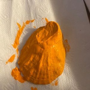 Hand painted shell that looks like a ducks foot